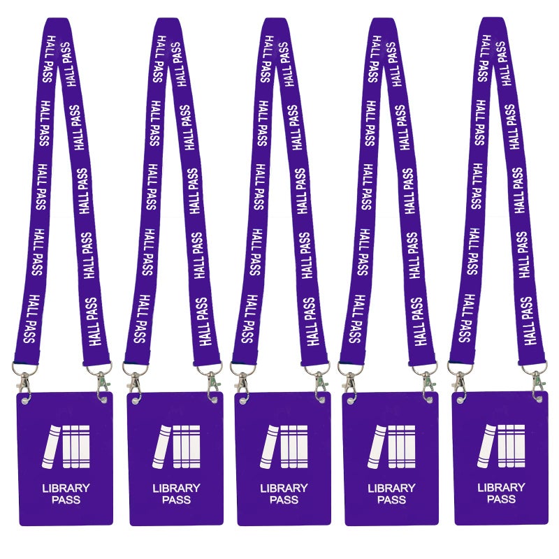 Bemaxy School Lanyards with Large Card Passes, 5 Inch Passes Set for Teacher Parents (Library) - Image 1